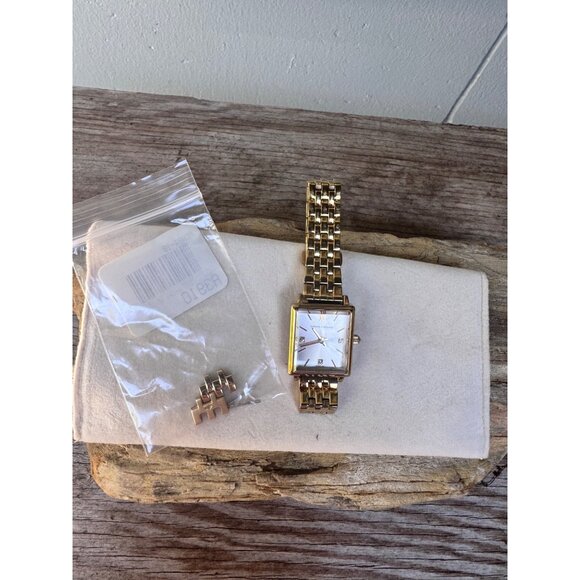 Larsson & Jennings Watch Women Gold Tone Square Crystal Dial Working Extra Link - Picture 3 of 7